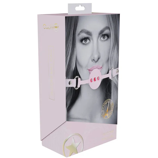 OUCH! Paris Collection - Silicone Ball Gag - Pink Breatheable Mouth Restraint — image 4 of 5