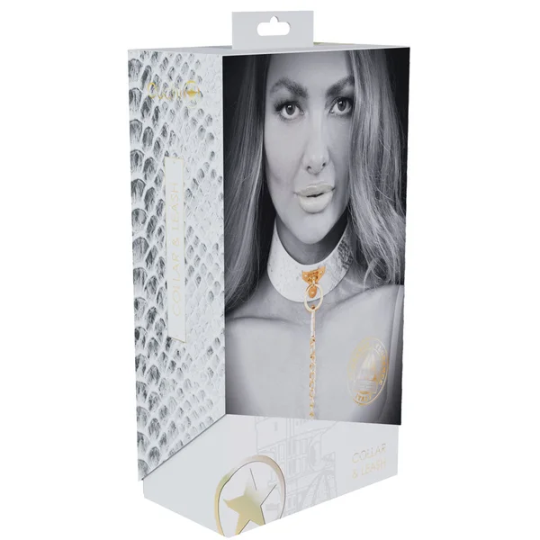 OUCH! Florence Collection - Collar with Leash - White Restraint — image 2 of 3
