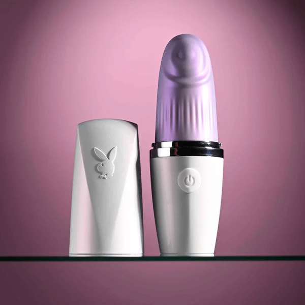 Playboy Pleasure GETAWAY - White/Purple 14.2 cm USB Rechargeable Tapping Stimulator — image 2 of 9