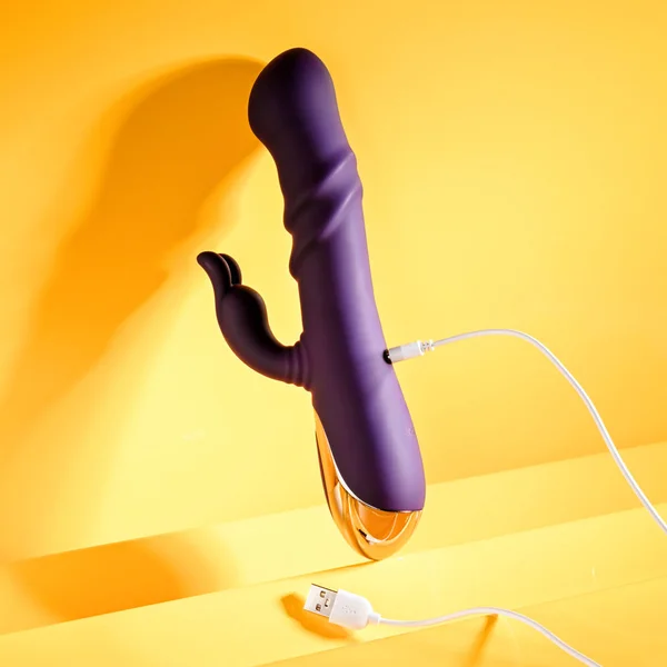Playboy Pleasure BUNNY PUNCH - Purple 24.4 cm USB Rechargeable Twirling Rabbit Vibrator — image 9 of 9