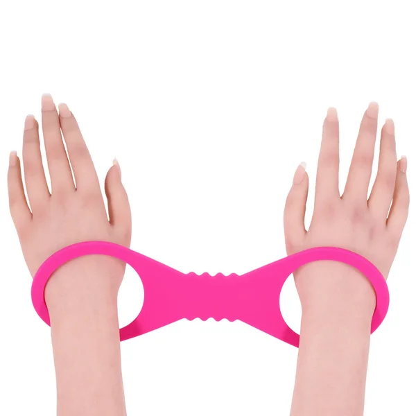 Sex & Mischief Large Hot Pink Silicone Cuffs - Hot Pink Large Restraints — image 2 of 8