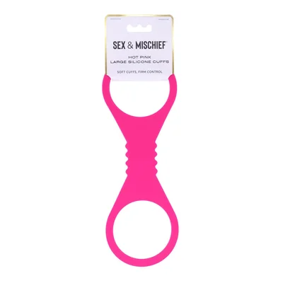 sex mischief large hot pink silicone cuffs hot pink large restraints
