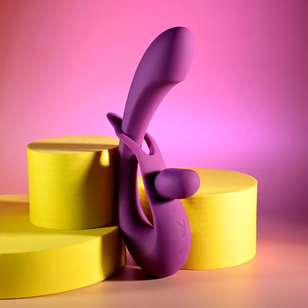 Playboy Pleasure CHA CHA SLIDE - Purple 20 cm USB Rechargeable Rabbit Vibrator — image 2 of 9