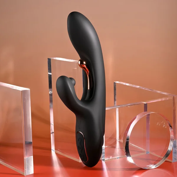 Playboy Pleasure AUREUS - Black 22.7 cm USB Rechargeable Rabbit Vibrator with Internal Flicker — image 3 of 9