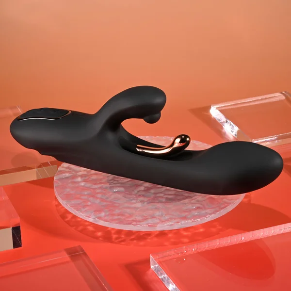 Playboy Pleasure AUREUS - Black 22.7 cm USB Rechargeable Rabbit Vibrator with Internal Flicker — image 6 of 9
