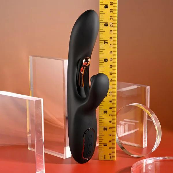 Playboy Pleasure AUREUS - Black 22.7 cm USB Rechargeable Rabbit Vibrator with Internal Flicker — image 8 of 9