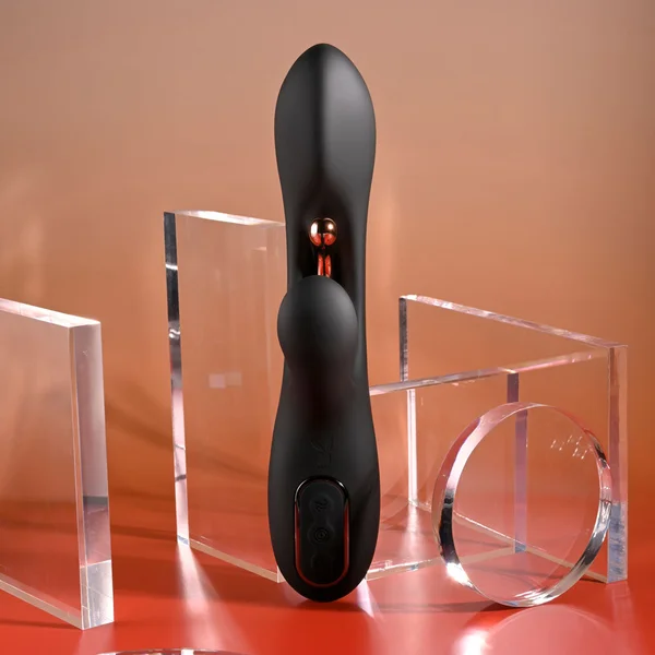 Playboy Pleasure AUREUS - Black 22.7 cm USB Rechargeable Rabbit Vibrator with Internal Flicker — image 2 of 9