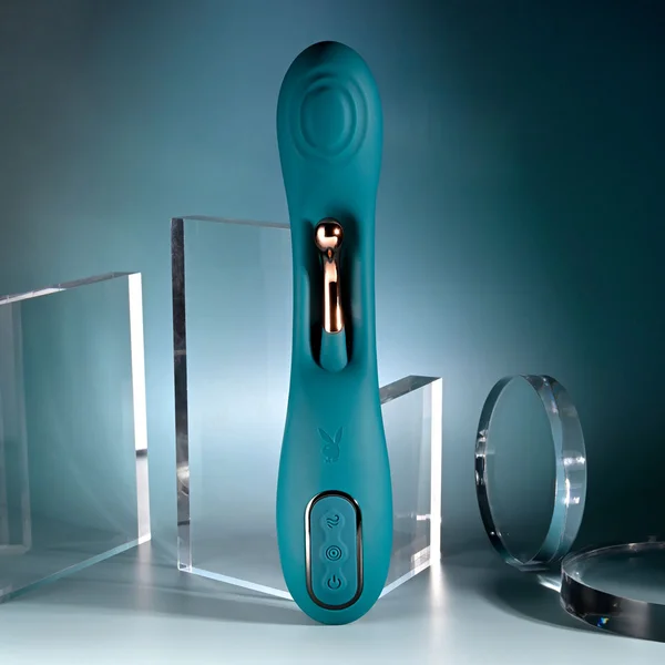 Playboy Pleasure AURELIE - Green 22.7 cm USB Rechargeable Vibrator with Internal Flicker — image 2 of 9