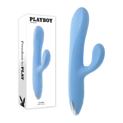 playboy pleasure up and away blue 267 cm usb rechargeable rabbit vibrator