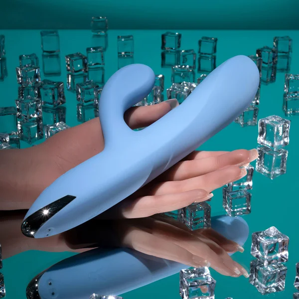 Playboy Pleasure UP AND AWAY - Blue 26.7 cm USB Rechargeable Rabbit Vibrator — image 3 of 9