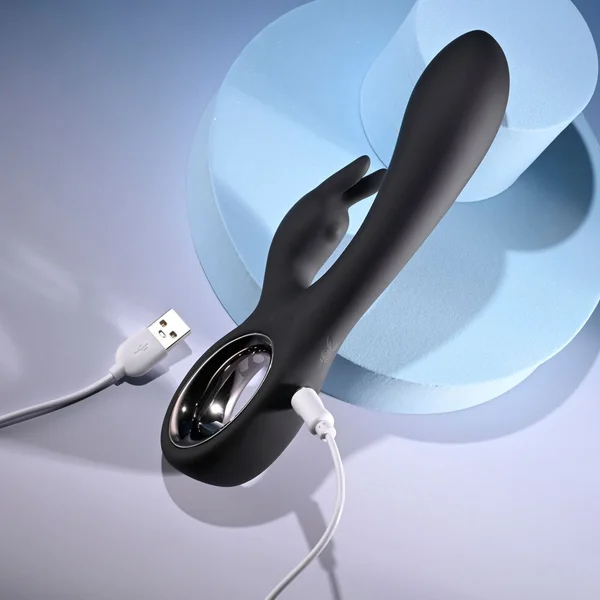 Playboy Pleasure LATE NIGHT BUNNY - Black 20 cm USB Rechargeable Rabbit Vibrator — image 9 of 9