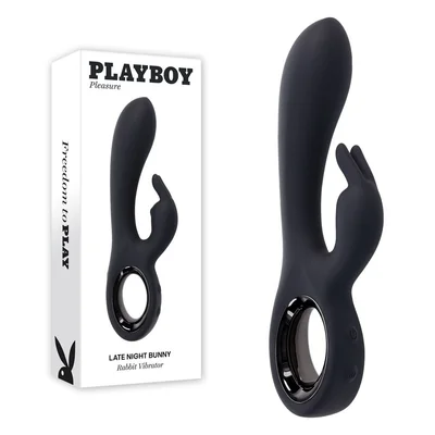 playboy pleasure late night bunny black 20 cm usb rechargeable rabbit vibrator