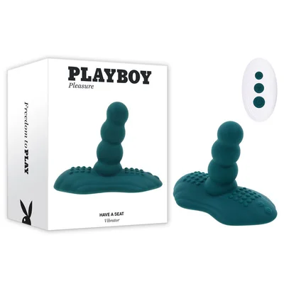 playboy pleasure have a seat green usb rechargeable rideable vibrator and grinder pad with remote