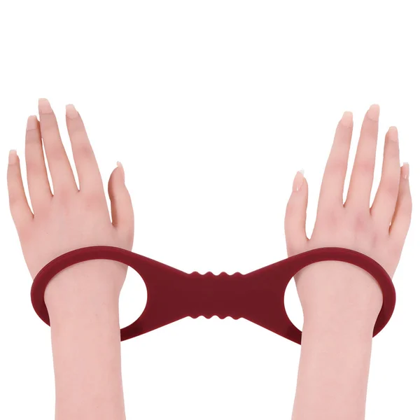 Sex & Mischief Enchanted Large Silicone Cuffs - Burgundy Large Restraints — image 2 of 8