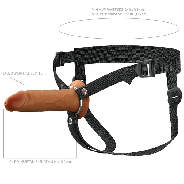 FX Elite 6'' Silicone Hollow Strap-On - Tan - Tan 15.2 cm Hollow Strap-On — image 4 of 8
