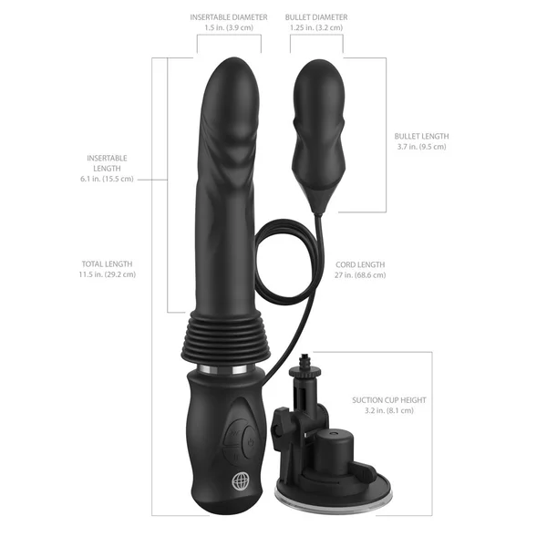 FFS Ultimate Silicone Thruster - Black - Black USB Rechargeable Thrusting Vibrator — image 7 of 8
