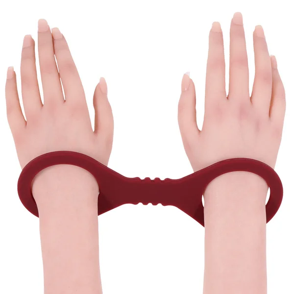 Sex & Mischief Enchanted Small Silicone Cuffs - Burgundy Small Restraints — image 2 of 8
