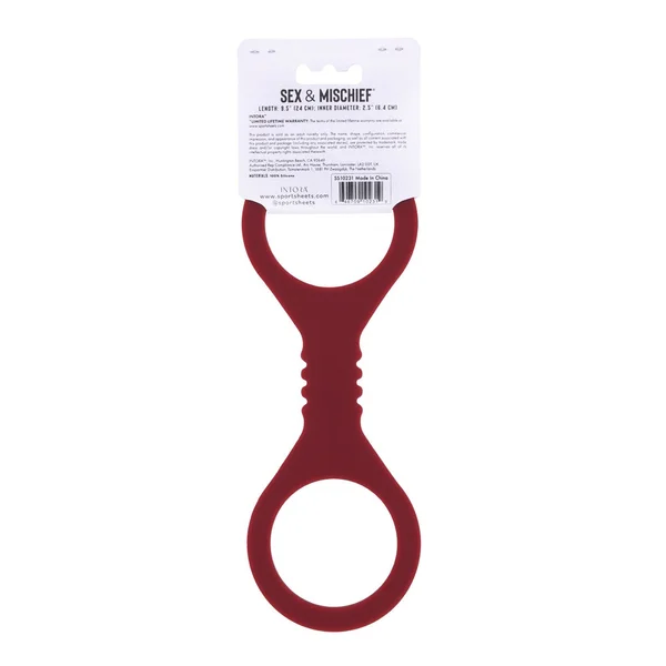 Sex & Mischief Enchanted Small Silicone Cuffs - Burgundy Small Restraints — image 8 of 8