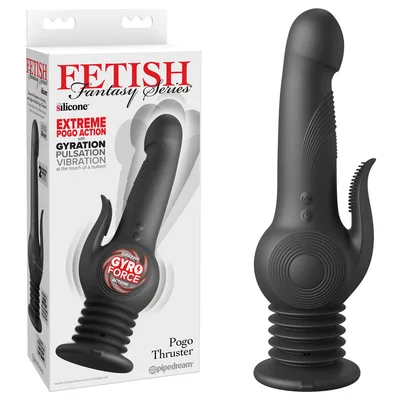 fetish fantasy series pogo thruster black usb rechargeable 235 cm gyrating rabbit vibrator