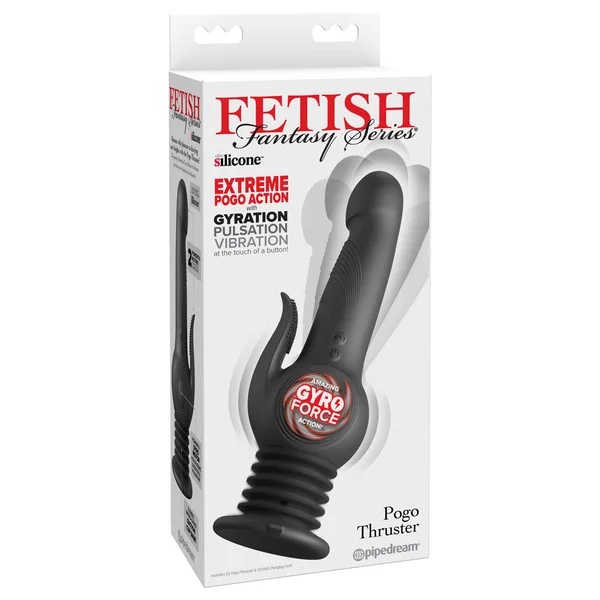 Fetish Fantasy Series Pogo Thruster - Black USB Rechargeable 23.5 cm Gyrating Rabbit Vibrator — image 8 of 8