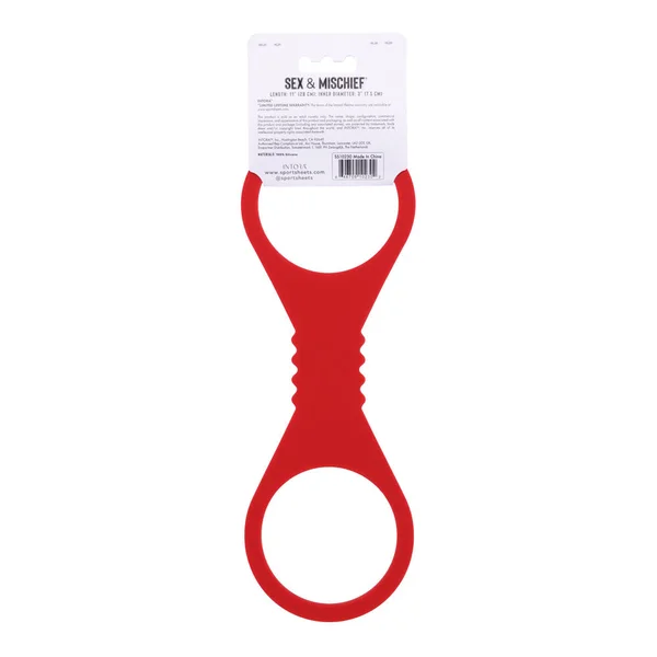 Sex & Mischief Amor Large Silicone Cuffs - Red Large Restraints — image 7 of 7