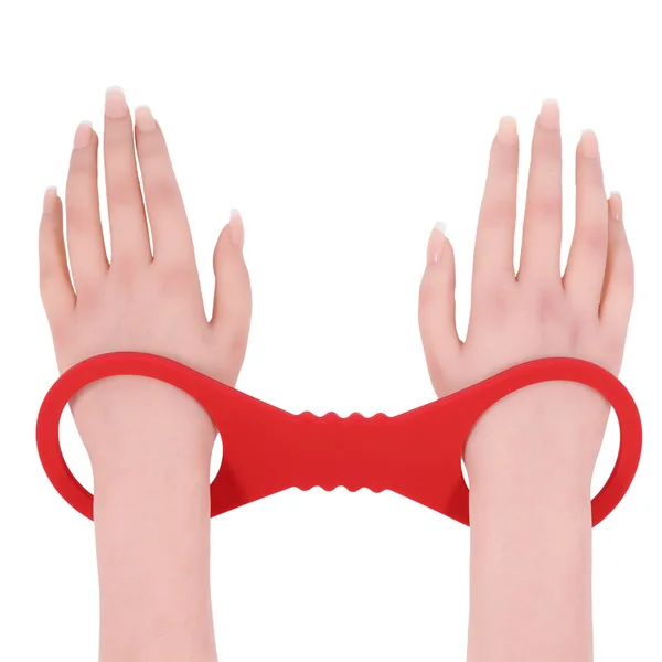 Sex & Mischief Amor Large Silicone Cuffs - Red Large Restraints — image 2 of 7