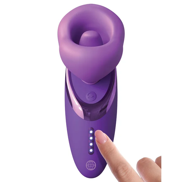 Fantasy For Her Pleasure Sucker - Purple USB Rechargeable Sucking, Licking & Vibrating Stimulator — image 7 of 8