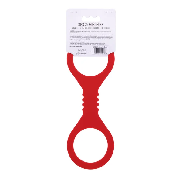 Sex & Mischief Amor Small Silicone Cuffs - Red Small Restraints