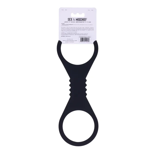 Sex & Mischief Shadow Large Silicone Cuffs - Black Large Restraints