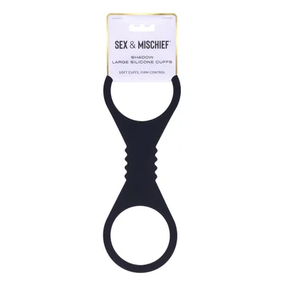 sex mischief shadow large silicone cuffs black large restraints