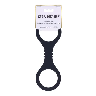 sex mischief shadow small silicone cuffs black small restraints