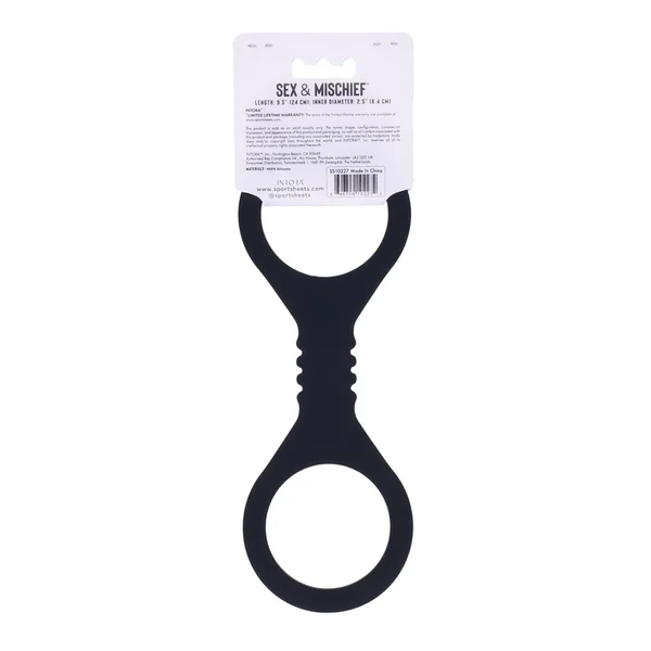 Sex & Mischief Shadow Small Silicone Cuffs - Black Small Restraints