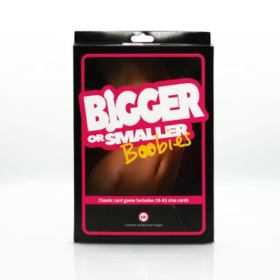 bigger or smaller boobs card game