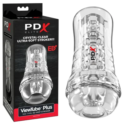 pdx elite viewtube ez grip stroker clear stroker