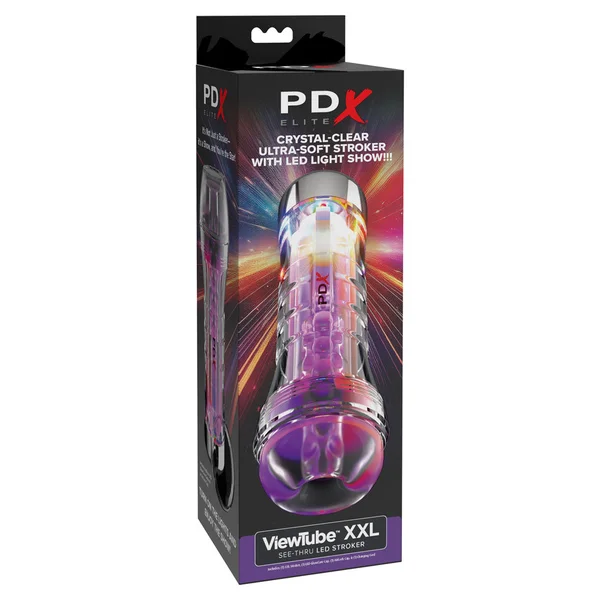 PDX Elite ViewTube XXL LED Stroker - Clear Stroker with LED Lights — image 7 of 7