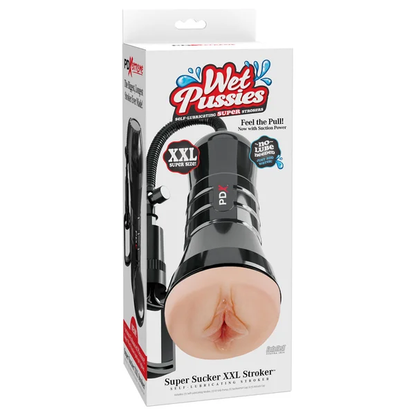 PDX Wet Pussies Super Sucker XXL Stroker - Flesh - Flesh Vagina Stroker with Suction Pump — image 8 of 8