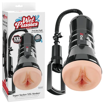pdx wet pussies super sucker xxl stroker flesh flesh vagina stroker with suction pump