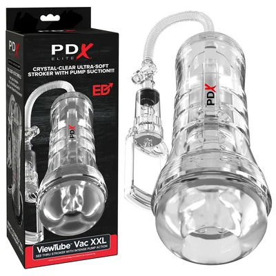 pdx elite viewtube vac xxl pump stroker clear vagina stroker with suction pump