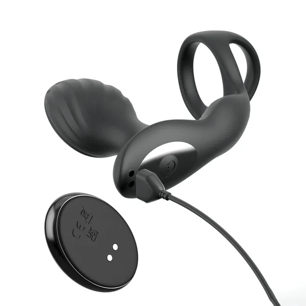Anal Fantasy Elite Ass-Gasm Gyro-Milk Pro - Black USB Rechargeable Gyrating Butt Plug with Cock Ring — image 3 of 5