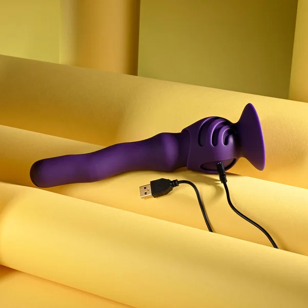 Playboy Pleasure WIGGLE IT - Purple 23.9 cm USB Rechargeable Wiggling Vibrator — image 9 of 9