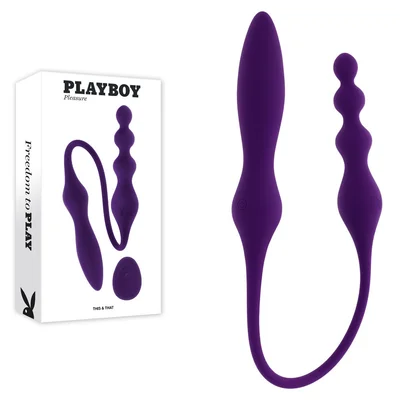 playboy pleasure this that purple 60 cm usb rechargeable flexible dual ended vibrator
