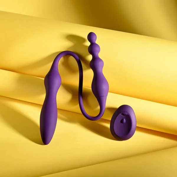 Playboy Pleasure THIS & THAT - Purple 60 cm USB Rechargeable Flexible Dual Ended Vibrator — image 2 of 9