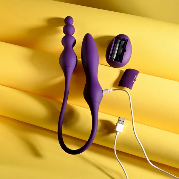 Playboy Pleasure THIS & THAT - Purple 60 cm USB Rechargeable Flexible Dual Ended Vibrator — image 9 of 9