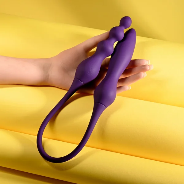 Playboy Pleasure THIS & THAT - Purple 60 cm USB Rechargeable Flexible Dual Ended Vibrator — image 7 of 9