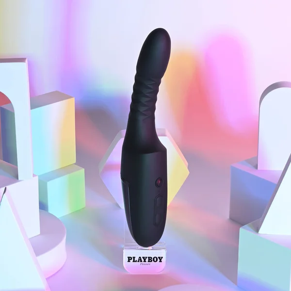 Playboy Pleasure OVERDRIVE - Black 28.2 cm USB Rechargeable Thrusting Vibrator — image 6 of 9