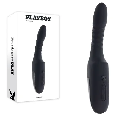 playboy pleasure overdrive black 282 cm usb rechargeable thrusting vibrator