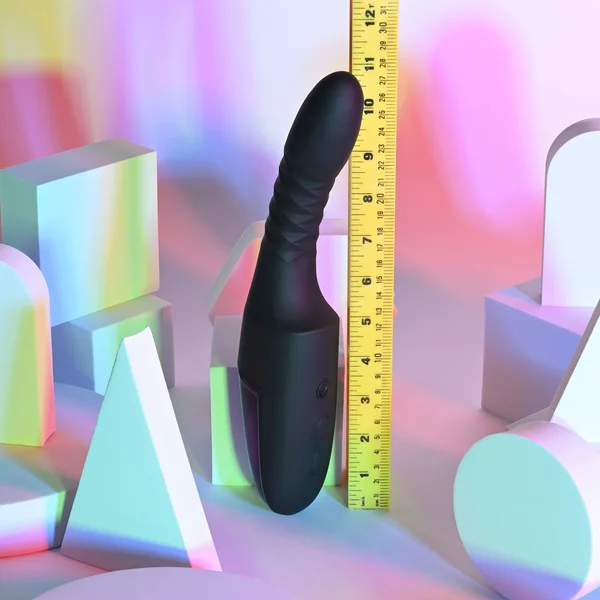 Playboy Pleasure OVERDRIVE - Black 28.2 cm USB Rechargeable Thrusting Vibrator — image 8 of 9