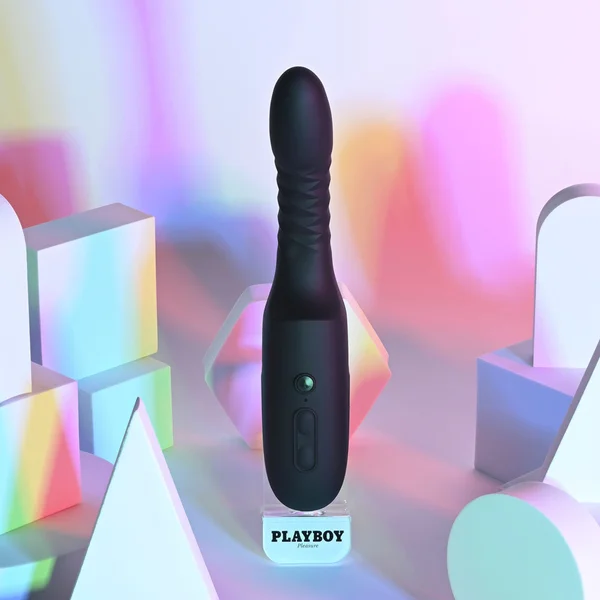 Playboy Pleasure OVERDRIVE - Black 28.2 cm USB Rechargeable Thrusting Vibrator — image 7 of 9