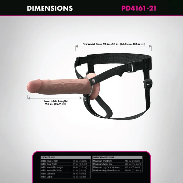 Fantasy X-Tensions Elite 9'' Silicone Hollow Strap-On - Flesh - Flesh 22.9 cm Hollow Strap-On — image 8 of 9