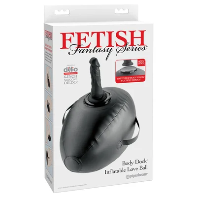 fetish fantasy series body dock inflatable love ball black inflatable cushion with black 152 cm dildo